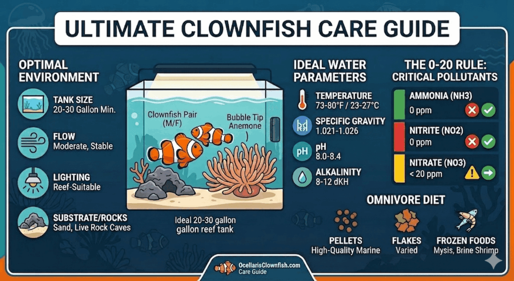 Infographic for the Ultimate Clownfish Care Guide